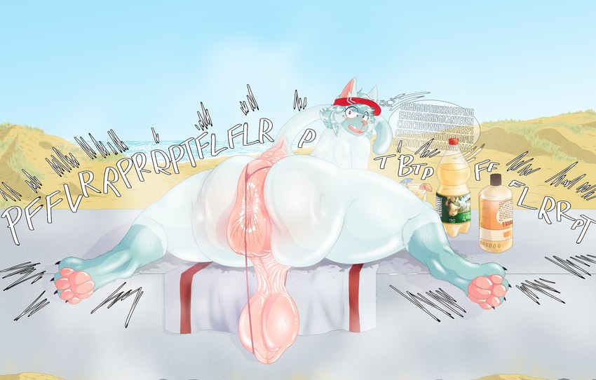 anthro anus balls beach beverage big_anus big_balls big_butt bikini_thong blue_sky bodily_fluids bottle butt clothing container cup day detailed_anus detailed_background drink_umbrella embarrassed fart fart_cloud fart_fetish feet femboy genitals glistening glistening_anus glistening_balls glistening_body glistening_genitalia grass heart_eyes heart_symbol hindpaw huge_anus huge_balls huge_butt hyper hyper_anus ineffective_bottomwear ineffective_clothing loose loose_anus loose_orifice male onomatopoeia outside paws plant presenting presenting_anus puckered_anus puffy_anus saggy_balls sand seaside shocked sky soda soda_bottle solo sound_effects sunbathing sweat sweatdrop sweaty_anus sweaty_balls sweaty_body sweaty_genitalia swimwear tanning_lotion text thick_thighs thinking thought_bubble thoughtful_expression towel wet wide_hips wrinkled_balls kittykuscell lucy_(kittykuscell) domestic_cat felid feline felis mammal 2023 digital_drawing_(artwork) digital_media_(artwork) hi_res