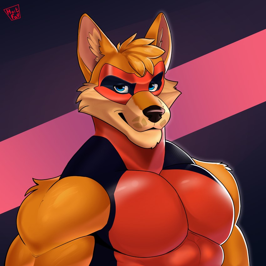 anthro male muscular solo hoitfay marvel deadpool canid canine fox mammal 1:1 hi_res