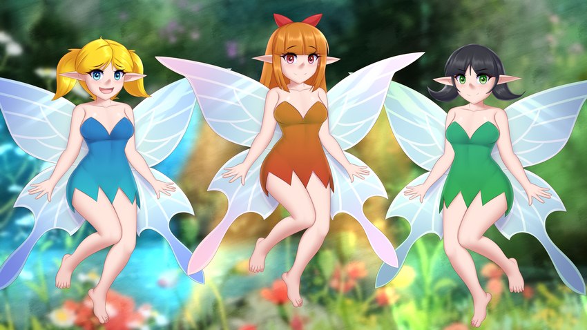 blossom, bubbles, and buttercup (monster girl 1000 and etc) created by twistedscarlett60