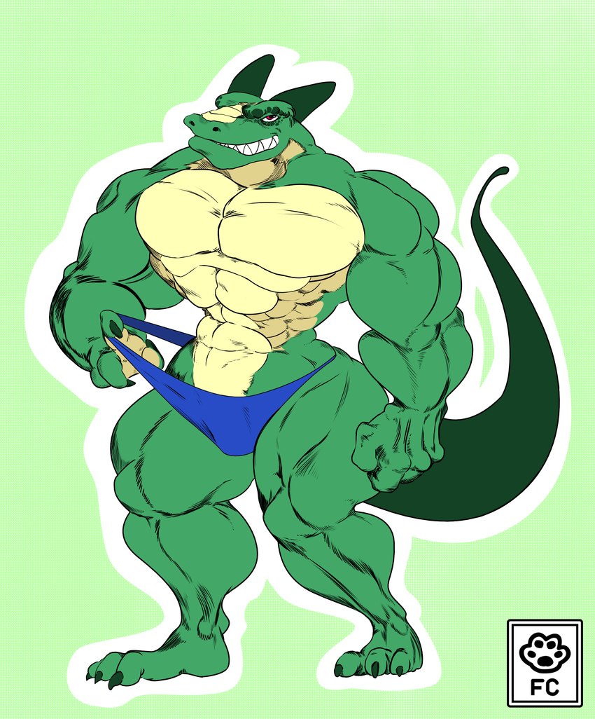 anthro lizard_tail male muscle_tone musclegut muscular muscular_anthro muscular_male muscular_thighs neck_muscles scales scaly_tail solo tail fiwzycat! mythology lizard reptile scalie absurd_res hi_res