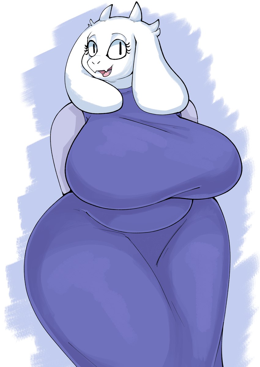 big_breasts breasts clothed clothing curvy_figure female huge_breasts mature_female voluptuous goopyarts undertale undertale_(series) toriel absurd_res hi_res