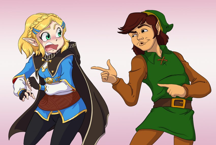 link and princess zelda (the legend of zelda (cartoon) and etc) created by scottforester17