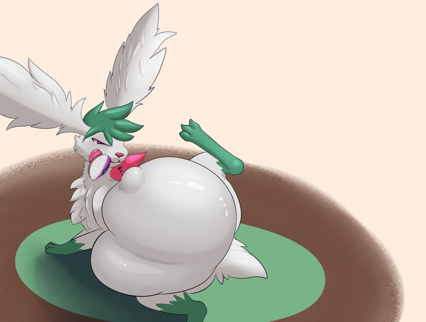 anthro digestion vore leafysnivy nintendo pokemon kimza_(kimza) felid generation_4_pokemon legendary_pokemon mammal pantherine pokemon_(species) shaymin sky_forme_shaymin snow_leopard hi_res