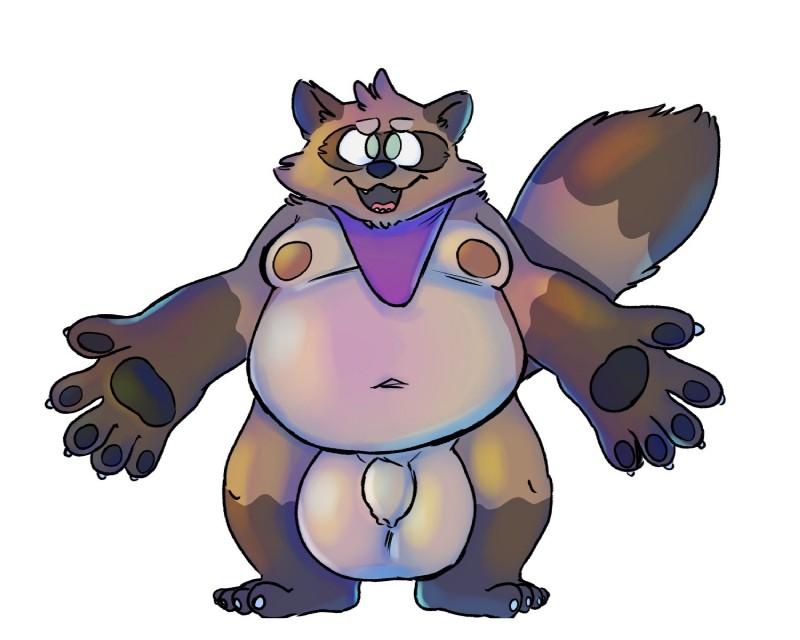 anthro balls belly big_balls genitals huge_balls humanoid_hands hyper hyper_balls hyper_genitalia male moobs navel nipples overweight overweight_anthro overweight_male penis simple_background small_penis solo white_background toynuke canid canine mammal raccoon_dog tanuki 2018 5:4 hi_res