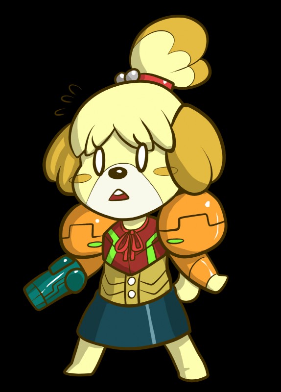 isabelle and samus aran (animal crossing and etc) created by anaugi