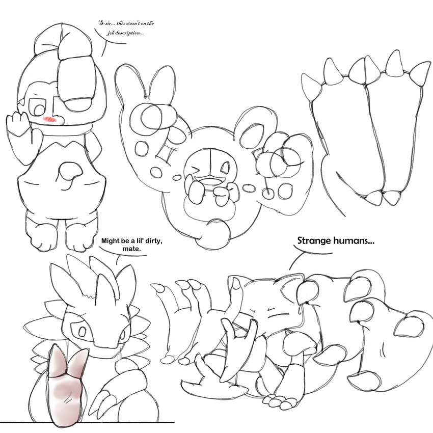 2_toes 3_toes ambiguous_gender blush claws dirty dirty_feet featureless_feet feet foot_fetish foot_focus group open_mouth paws smile soles tail toe_claws toes tongue secretsableye nintendo pokemon abra absol alakazam generation_1_pokemon generation_3_pokemon generation_5_pokemon generation_8_pokemon indeedee kadabra pokemon_(species) reuniclus sandslash 1:1 absurd_res digital_media_(artwork) hi_res sketch_page