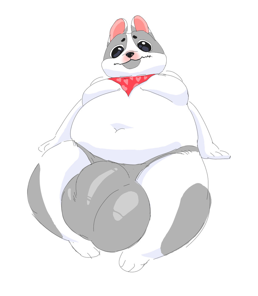 anthro balls_outline belly big_belly big_bulge bulge detailed_bulge genital_outline huge_bulge keks male navel overweight overweight_anthro overweight_male slightly_chubby solo spooniel vkontakte canid canine canis domestic_dog mammal hi_res