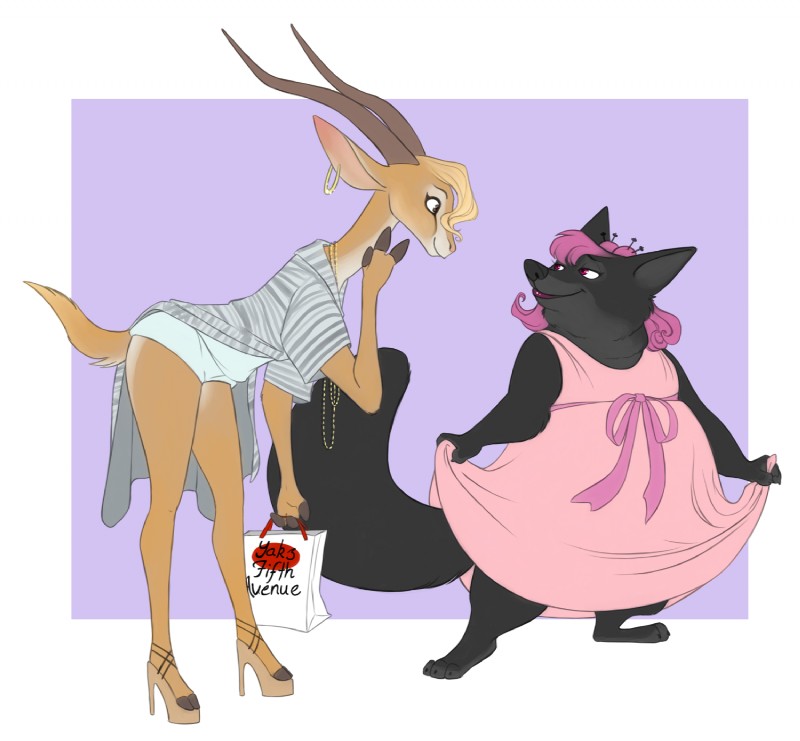 aurelina canidae and gazelle (zootopia and etc) created by kaivendraws