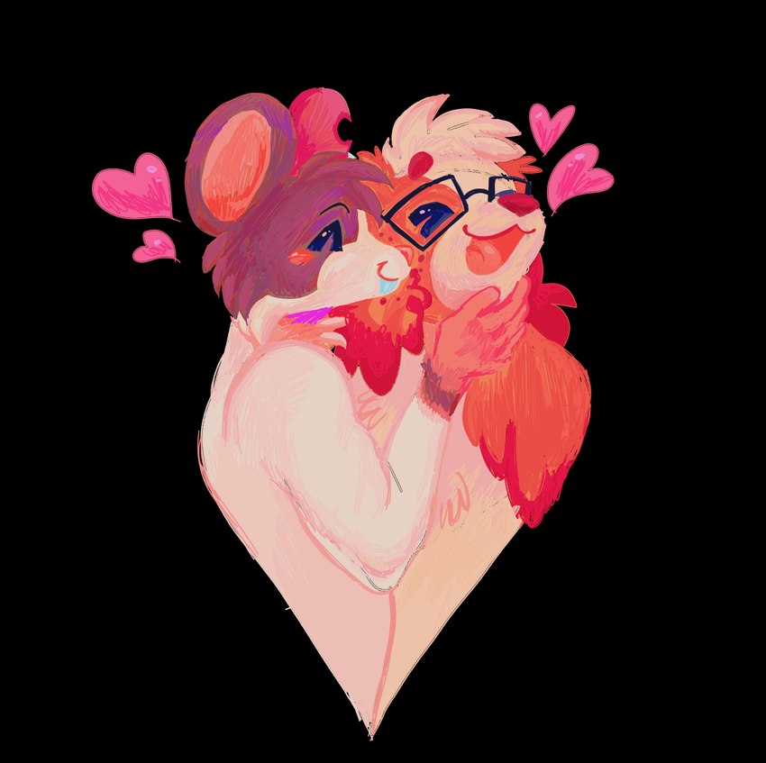 ^_^ ambiguous/ambiguous ambiguous_gender anthro brown_body brown_fur brown_nose buckteeth caressing_face duo eyes_closed eyewear floppy_ears fur glasses grey_body grey_fur head_tuft heart_symbol lop_ears notched_ear open_mouth open_smile pink_body pink_inner_ear pink_nose pink_skin pink_tongue rectangular_glasses romantic romantic_couple simple_background smile snout teeth tongue transparent_background tuft wearing_glasses white_body white_fur furretlover420 cloud_(cloudpie) bird_dog canid canine canis cavalier_king_charles_spaniel domestic_dog hunting_dog mammal mouse murid murine rodent spaniel toy_dog 2024 alpha_channel digital_media_(artwork) digital_painting_(artwork) hi_res painting_(artwork) shaded female_(lore) male_(lore)