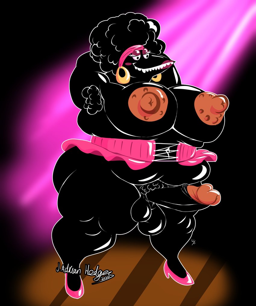 accessory afro anthro areola armpit_hair balls beak belly big_balls big_belly big_breasts big_nipples big_penis biped black_body black_hair black_skin blush body_hair bottomwear breasts clothed clothing corset dancewear detailed_background ear_piercing ear_ring erect_nipples erection footwear foreskin genitals glistening gynomorph hair hair_accessory hairband half-closed_eyes hand_behind_head high_heels hoop_ear_ring huge_breasts huge_hips huge_nipples huge_penis huge_thighs humanoid_genitalia humanoid_penis intersex jewelry light lingerie makeup mature_anthro mature_gynomorph mature_intersex montgomery_glands narrowed_eyes navel nipples non-mammal_balls non-mammal_breasts non-mammal_nipples nude obese obese_anthro obese_gynomorph obese_intersex overweight overweight_anthro overweight_gynomorph overweight_intersex penis piercing pubes puffy_areola puffy_nipples retracted_foreskin ring_piercing shoes simple_background skirt solo standing teeth thick_thighs topwear tutu wide_hips wittless-pilgrim fritz_the_cat bertha_(fritz) avian bird corvid corvus_(genus) crow oscine passerine 2020 colored detailed digital_drawing_(artwork) digital_media_(artwork) hi_res lighting signature watermark