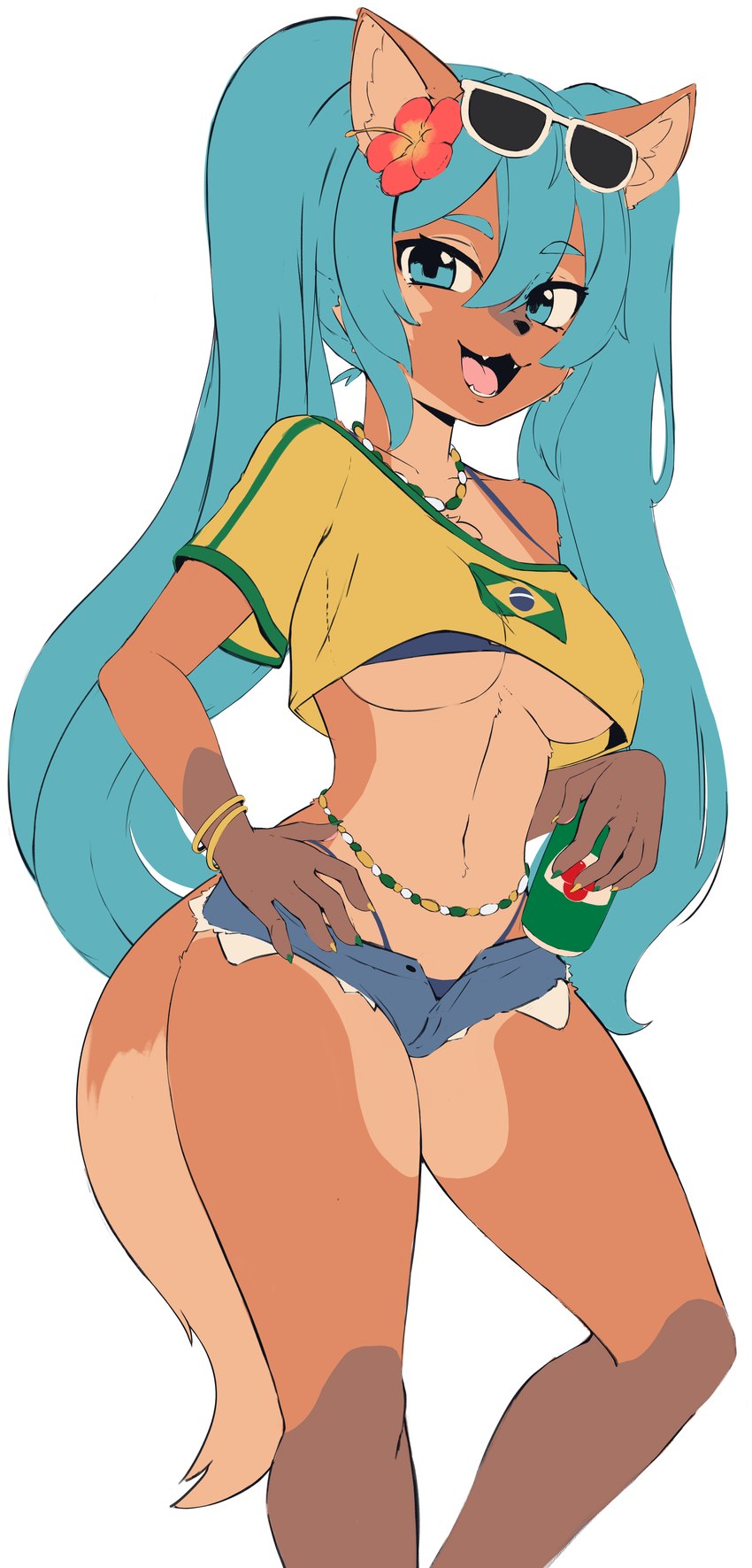 alternate_ethnicity anthro biped blue_eyes brazil brazilian_flag breasts clothed clothed_anthro clothed_female clothing crop_top female female_anthro pose shirt solo standing three-quarter_view topwear under_boob alice_yagami brazilian_miku vocaloid hatsune_miku canid canine mammal maned_wolf absurd_res digital_drawing_(artwork) digital_media_(artwork) hi_res meme portrait three-quarter_portrait