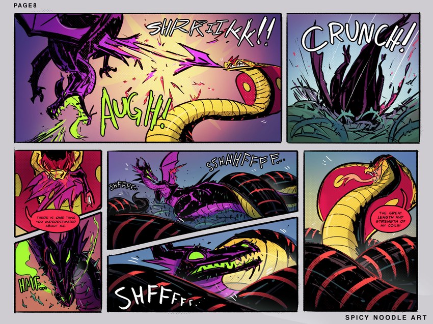 blood bodily_fluids coiling dialogue duo female feral fight green_eyes male red_sclera thorny_vines tongue tongue_out spicynoodleart disney disney's_aladdin mythology sleeping_beauty_(1959) jafar_(disney) maleficent cobra dragon mythological_creature mythological_scalie reptile scalie snake hi_res