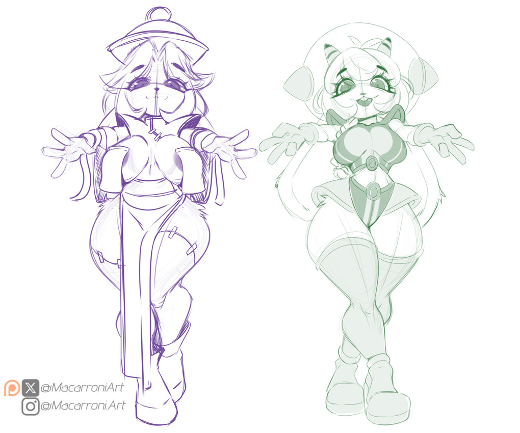 anthro asian_clothing braided_hair chinese_clothing clothing dress duo east_asian_clothing female hair half-closed_eyes holidays legwear long_ears narrowed_eyes nipple_outline open_mouth smile spacesuit stockings thick_thighs wide_hips macarroni asian_mythology chinese_mythology east_asian_mythology halloween mythology fiora_(melleacomic) mellea_(melleacomic) alien jiangshi lagomorph leporid mammal rabbit undead 6:5 absurd_res hi_res sketch sibling_(lore) sister_(lore) sisters_(lore)