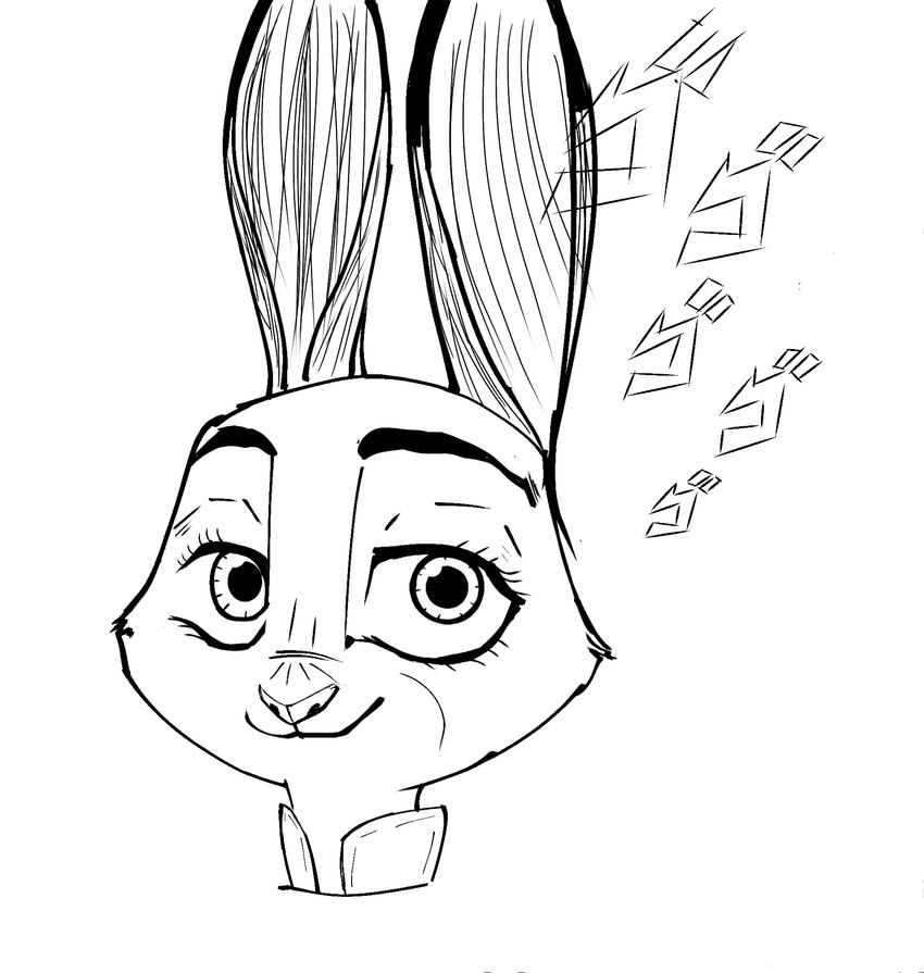 female looking_at_viewer onomatopoeia smile smiling_at_viewer solo sound_effects text menzorem disney jojo's_bizarre_adventure menacing_(meme) zootopia judy_hopps lagomorph leporid mammal rabbit hi_res meme