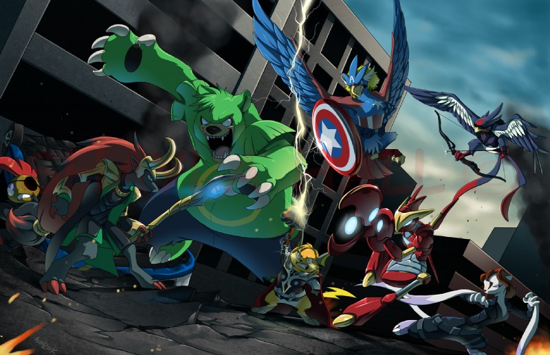 black widow, captain america, loki, thor, nick fury, and etc (thor (series) and etc) created by astrozerk