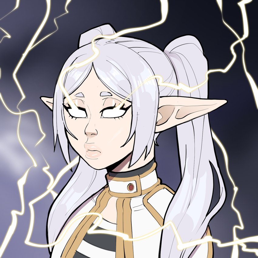 clothed clothing eyebrows eyelashes female hair humanoid_pointy_ears not_furry pointy_ears solo twintails_(hairstyle) blazinahegao cc-by-nc-nd creative_commons frieren_beyond_journey's_end low_tier_god frieren elf humanoid 1:1 hi_res icon