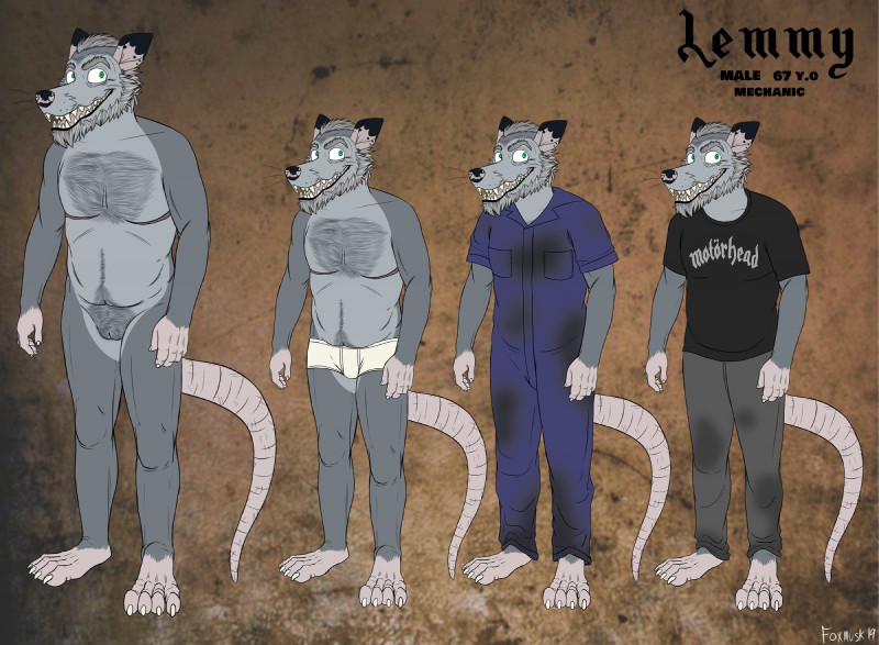 andromorph anthro beard body_hair clothing elderly facial_hair fur genitals grey_hair hair hairy intersex male mature_anthro mature_male mechanic nude pussy slightly_chubby solo stated_age underwear foxmusk lemmy american_opossum mammal marsupial 2019 digital_media_(artwork) hi_res model_sheet grandparent_(lore)