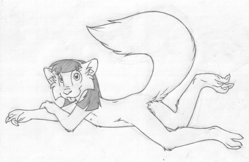 anthro anus barely_visible_genitalia barely_visible_pussy bent_arm bent_legs biped buckteeth butt extended_arm feet female fluffy fluffy_tail genitals hand_on_arm hand_on_forearm hand_on_own_arm hand_on_own_forearm holding_arm holding_forearm looking_at_viewer lying nipples nude on_front one_calf_up pussy raised_calf raised_tail side_view simple_background smile solo tail teeth young young_anthro mizzyam maggie_gilstrum mammal rodent sciurid tree_squirrel graphite_(artwork) greyscale hi_res monochrome traditional_media_(artwork)