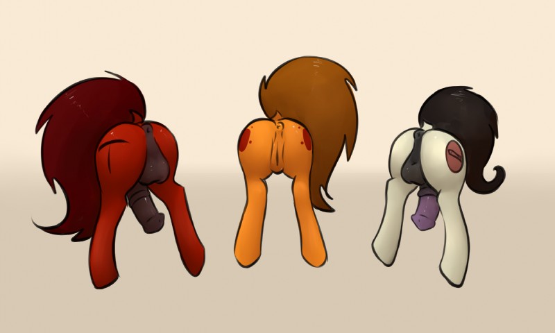 anus backsack balls butt erection female feral genitals group male penis pussy marsminer hasbro my_little_pony fan_character mars_miner pone_keith venus_spring equid equine horse mammal pony 2016 digital_media_(artwork) hi_res