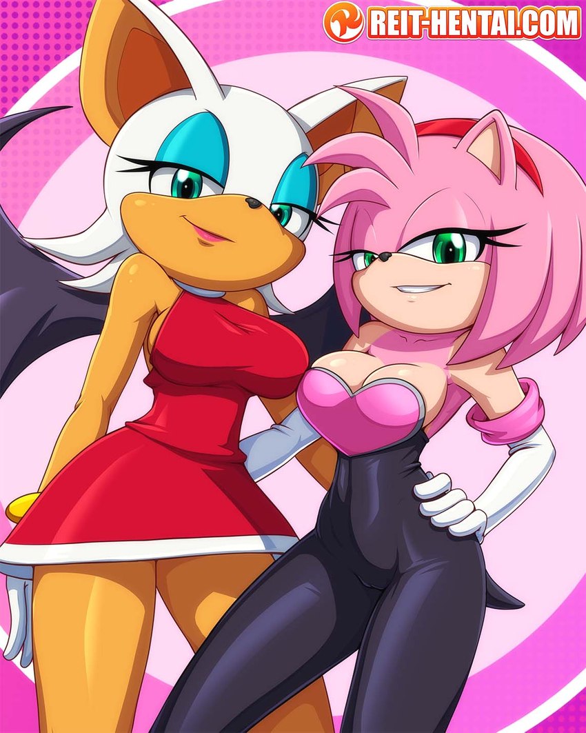 amy rose and rouge the bat (sonic the hedgehog (series) and etc) created by reit