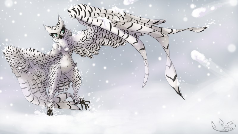 angry anthro beak biped breasts claws digitigrade eyelashes feathered_wings feathers featureless_breasts female green_eyes multicolored_body multicolored_feathers non-mammal_breasts nude outside snow snowball_fight solo standing tail tail_feathers wide_hips winged_arms wings hy_thegreykatt avian bird horned_owl owl snowy_owl true_owl 16:9 2015 digital_media_(artwork) hi_res widescreen