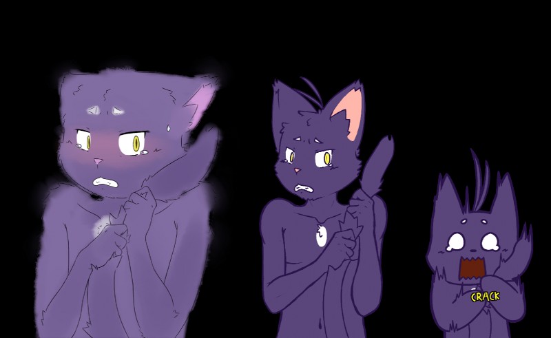 anthro bodily_fluids male panicking scared simple_background tears htodinth morenatsu shin_(morenatsu) domestic_cat felid feline felis mammal alpha_channel