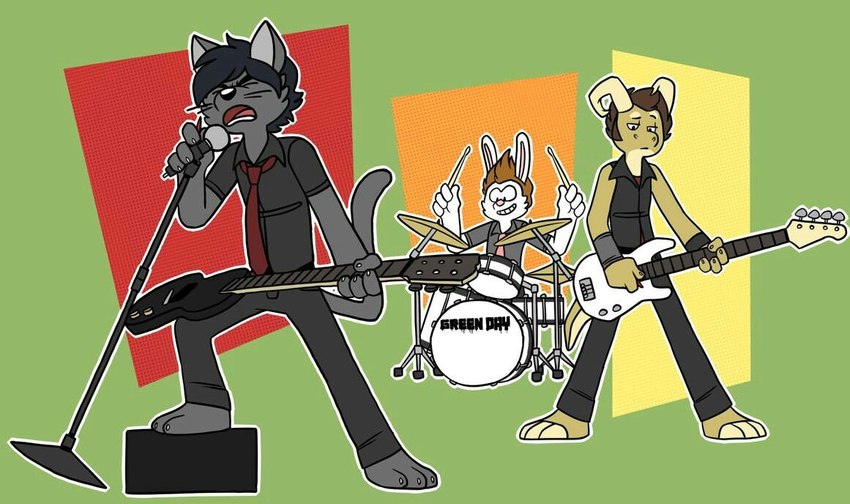 billie joe armstrong, mike dirnt, and tre cool (fender musical instruments corporation and etc) created by cartoonjunkie