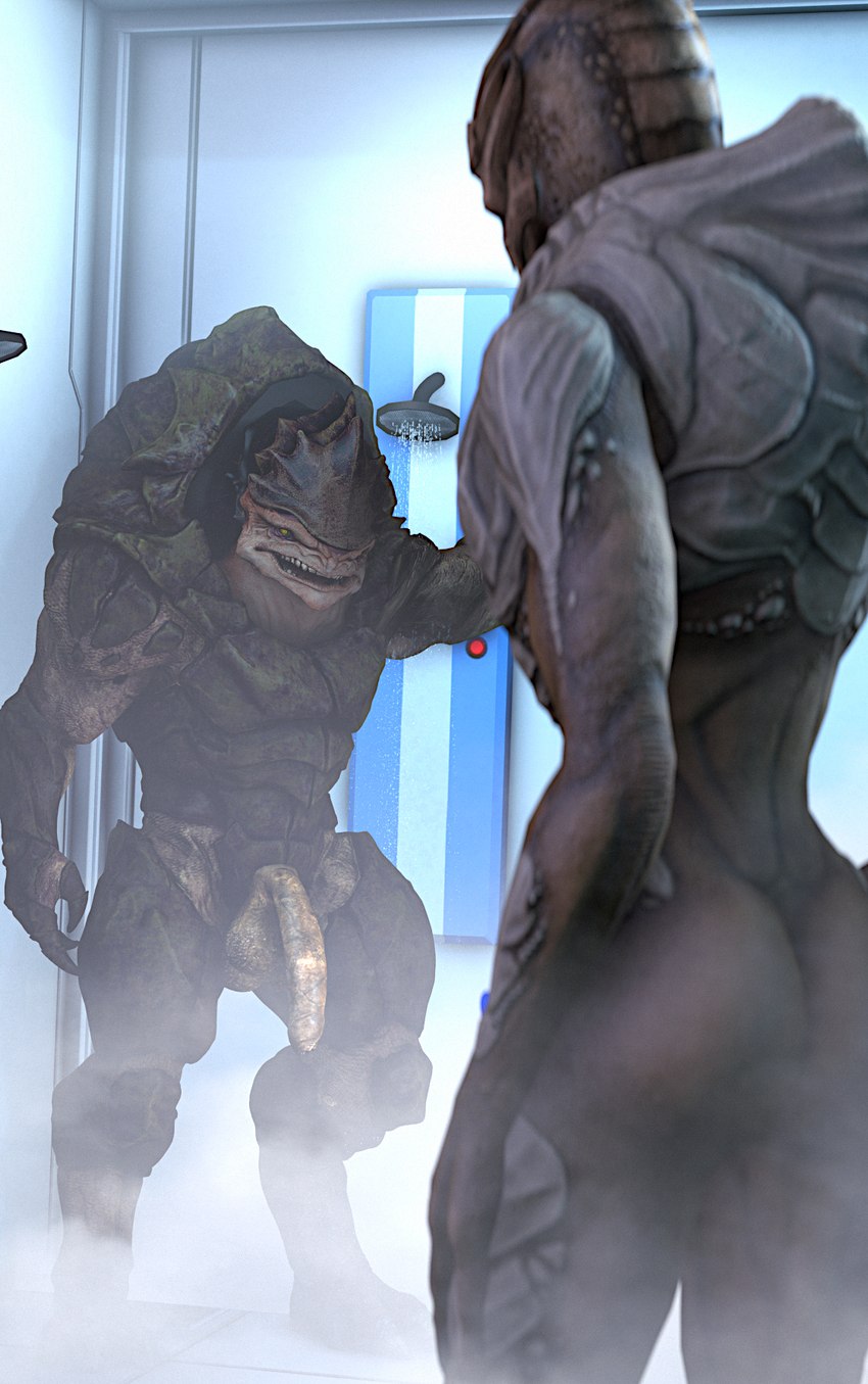 4_balls balls blue_penis butt duo erection flaccid foreskin genitals humanoid_genitalia humanoid_penis imminent_sex interspecies male male/male multi_balls multi_genitalia nude penis shower standing steam water xenophilia dank_wankem bioware electronic_arts mass_effect alien krogan turian 3d_(artwork) digital_media_(artwork) hi_res source_filmmaker_(artwork)