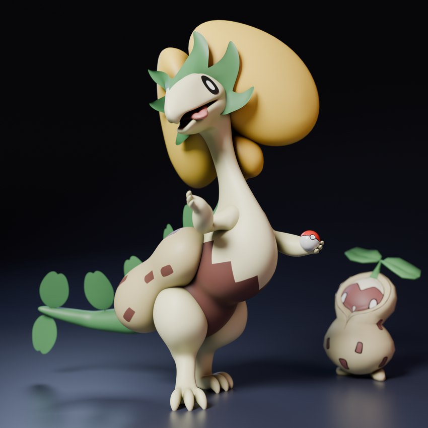 3d_modeling anthro duo feral food fruit head_tilt leaf leaf_hair leaf_tail long_neck looking_at_viewer model nut_(fruit) plant plant_hair pokeball presenting pseudo_hair simple_background smile solo standing tail tongue tongue_out lagiaku 2024_pokemon_gigaleak beta_pokemon_games blender_cycles nintendo pokemon beta_pokemon_(species) elemental_creature flora_fauna food_creature living_fruit peanut_beta_pokemon pokemon_(species) 1:1 3d_(artwork) blender_(artwork) digital_media_(artwork) hi_res