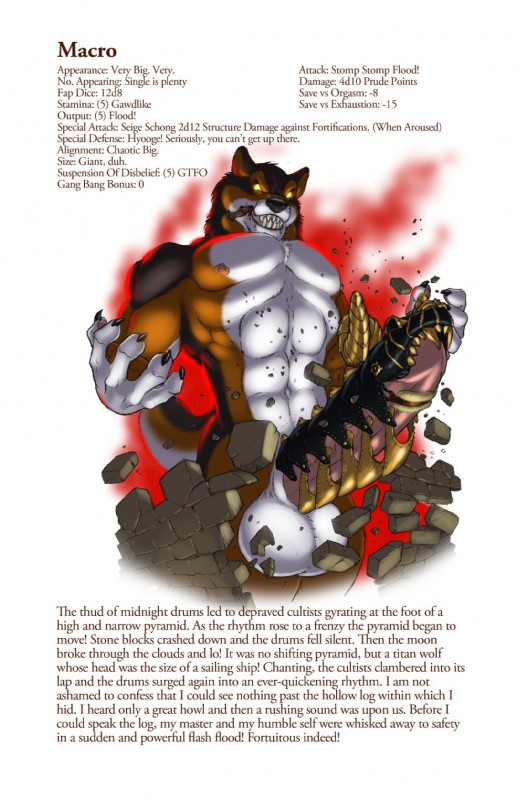 abs accessory anthro armor balls belly biceps big_balls big_penis black_nose blood bodily_fluids brown_body brown_fur claws cock_armor erection fire fluffy fluffy_tail foreskin fur genitals glans glowing glowing_eyes huge_penis humanoid_genitalia humanoid_penis hyper hyper_genitalia hyper_penis macro male multicolored_body multicolored_fur muscular muscular_anthro muscular_male navel nipples nude orange_body orange_fur pecs penis penis_accessory pink_glans pink_penis severed_arm severed_body_part severed_limb solo tail teeth text unconvincing_armor white_balls white_belly white_body white_fur gideon gideon's_bestiary canid canine canis mammal wolf digital_media_(artwork) english_text hi_res