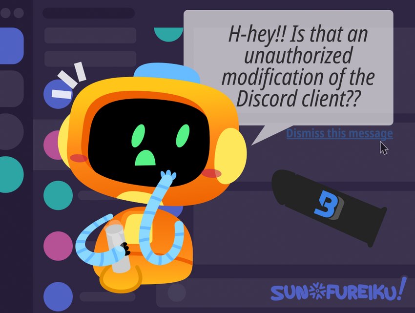 anthro balls blush cursor dildo genitals machine male penis sex_toy solo speech_bubble text unusual_anatomy unusual_genitalia unusual_penis sunofureiku discord_(app) clyde_(discord) clydebot_(discord) robot english_text