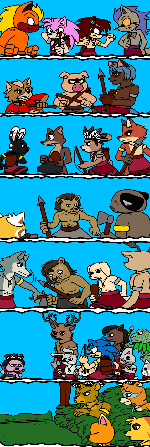 mr. wolf, legoshi, sonic the hedgehog, louis, michiru kagemori, and etc (sonic the hedgehog (series) and etc) created by ameth18 and sirinathehedgehog