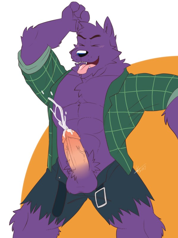 abs anthro belt biceps big_muscles bodily_fluids chest_tuft clothed clothing cum cumshot ejaculation eyes_closed fur genital_fluids genitals hands-free looking_pleasured male male_anthro muscular muscular_anthro muscular_male open_clothing open_mouth open_shirt open_topwear orgasm pecs penis plaid purple_body purple_fur shirt solo spontaneous_ejaculation tongue topwear tuft vein veiny_penis greydaboy cartoon_network mythology ok_k.o.!_let's_be_heroes bernard_(ok_k.o.!_lbh) canid canine canis mammal mythological_canine mythological_creature were werecanid werecanine werewolf wolf 2017 3:4 hi_res