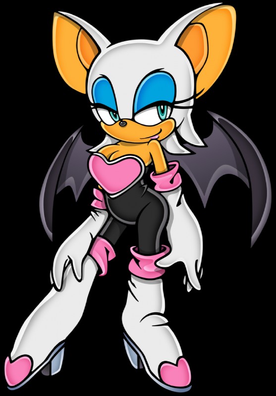 anthro biped blue_eyes breasts cleavage clothed clothing female footwear gloves handwear high_heels lips membrane_(anatomy) membranous_wings shoes solo teal_eyes wings yuji_uekawa sega sonic_the_hedgehog_(series) rouge_the_bat bat mammal alpha_channel hi_res official_art