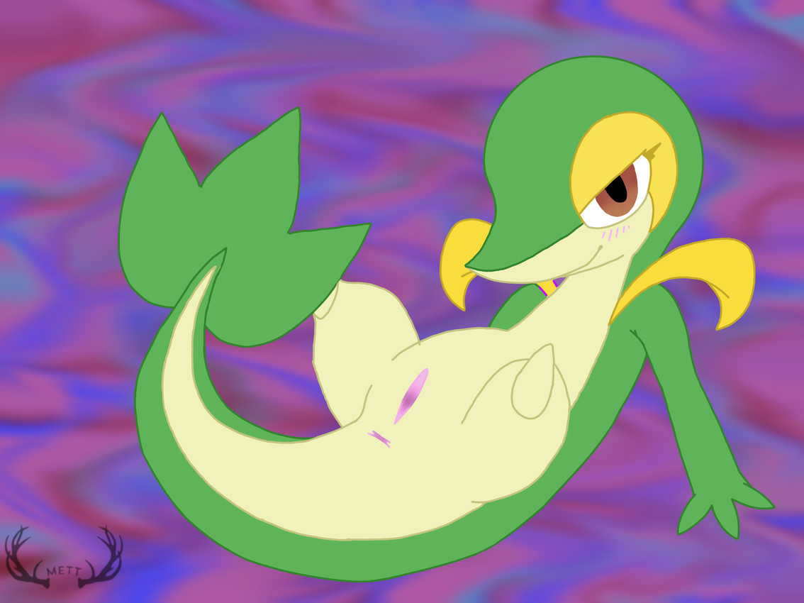 anus blush blush_lines brown_eyes eyeliner feet female feral genitals green_arms green_body green_nose green_tail leaf leaf_tail looking_at_viewer lying makeup on_back pink_anus pink_vulva revealing_anus revealing_pussy solo spread_legs spreading tail tan_body tan_feet tan_legs tan_tail vulva yellow_body yellow_eyeliner mettdesign_(artist) nintendo pokemon generation_5_pokemon pokemon_(species) snivy hi_res watermark