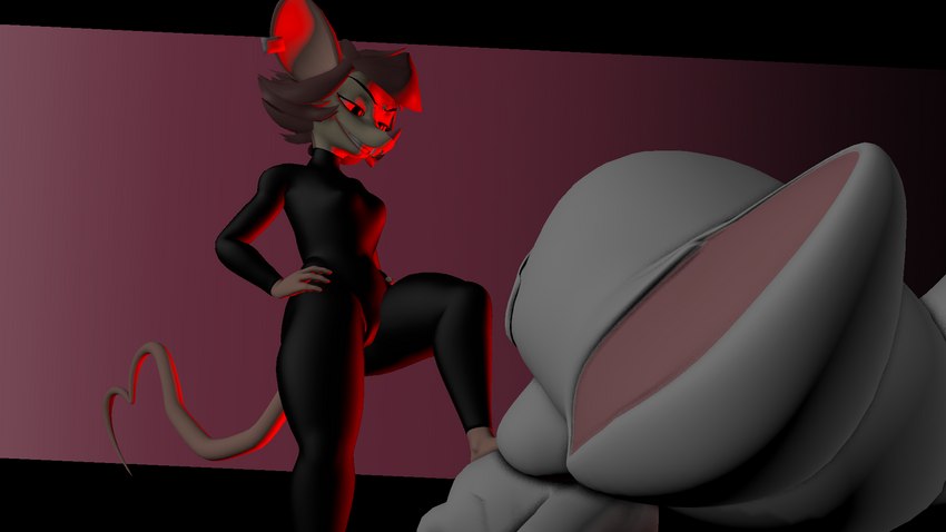 anthro clothed clothing duo female male smile smirk stomping joelsfm animaniacs animaniacs_(2020) pinky_and_the_brain warfare_machine warner_brothers julia_brain the_brain warfare_julia mammal rodent 16:9 3d_(artwork) digital_media_(artwork) hi_res source_filmmaker_(artwork) widescreen