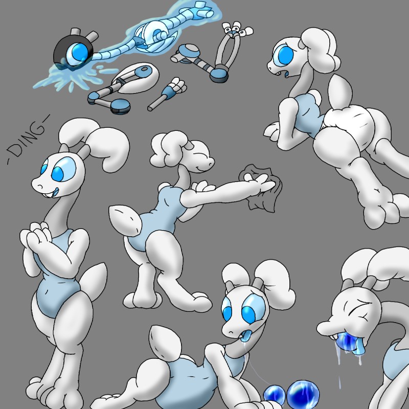 anthro blue_body blue_eyes blue_fur bodily_fluids cleaning clothing diaper drooling egg endoskeleton feet femboy fur grey_background inflation machine male open_mouth oral oviposition presenting saliva simple_background slime vomit vomiting white_body white_diaper white_fur wide_hips boxley_(artist) quinn android mammal robot 1:1 hi_res