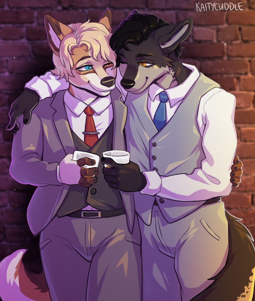 5_fingers anthro black_hair clothed clothing eyebrows eyelashes fingers hair male orange_eyes smile kaitycuddle canid canine canis mammal wolf 2022 digital_media_(artwork)