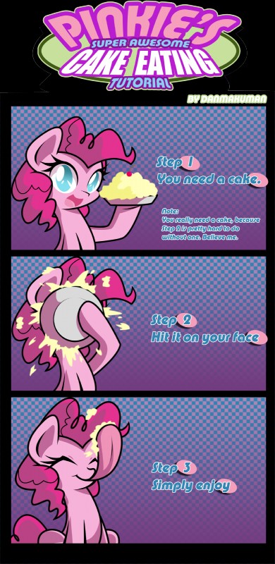 blue_eyes cherry dessert female feral food fruit hair licking long_tongue looking_at_viewer pastry pie pink_hair plant solo text tongue tongue_out danmakuman friendship_is_magic hasbro my_little_pony pinkie_pie_(mlp) earth_pony equid equine horse mammal pony 2015 absurd_res comic english_text hi_res