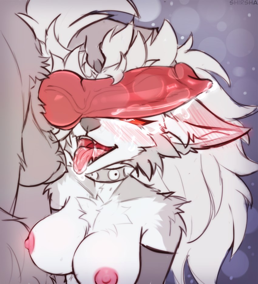 ahegao animal_genitalia animal_penis anthro anthro_on_anthro areola balls blush body_worship breasts choker duo female female_anthro genital_worship genitals jewelry looking_pleasured male male/female male_anthro necklace nipples penile penis penis_worship pink_areola pink_nipples these_aren't_my_glasses tongue tongue_out conditional_dnp shirsha helluva_boss loona_(helluva_boss) vortex_(helluva_boss) canid canine canis demon mammal wolf absurd_res hi_res meme sketch