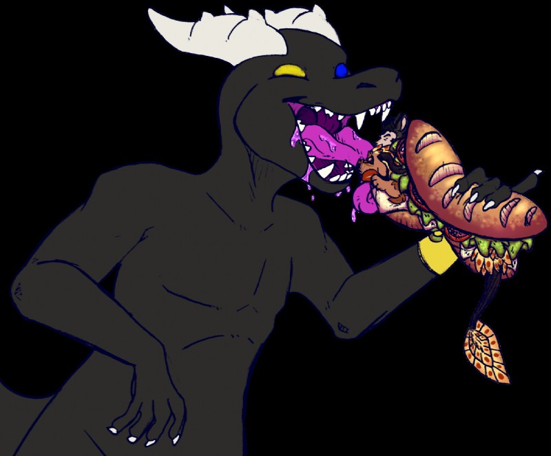 ambiguous_gender ambiguous_prey anthro cannibalism cooking_with_furs food food_dressed group head_first heterochromia imminent_vore male male/ambiguous male_pred micro nude open_mouth sandwich_(food) size_difference tail thornbeast mythology dragon mythological_creature mythological_scalie scalie alpha_channel digital_media_(artwork)