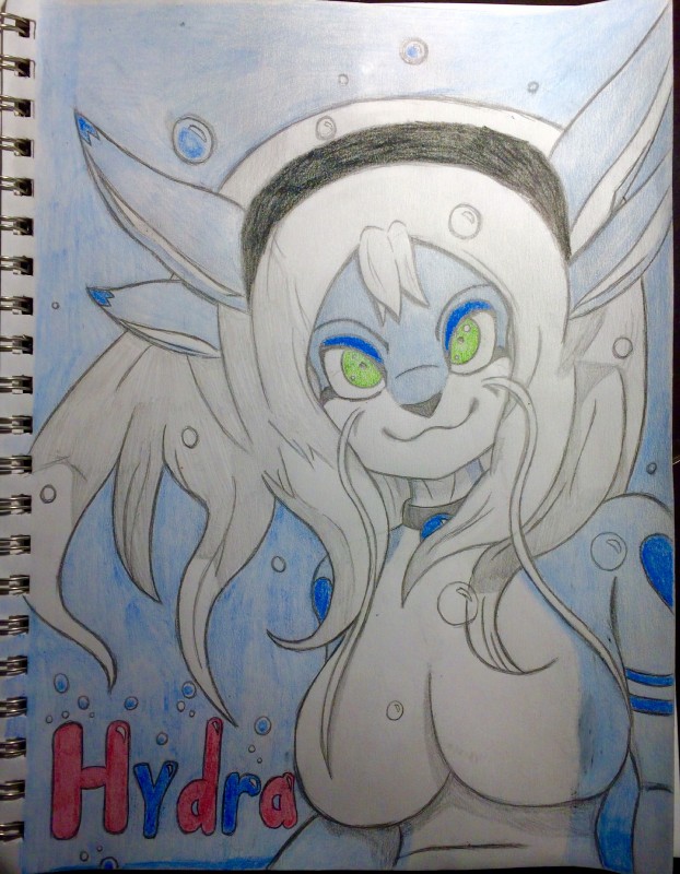 4_ears anthro breasts bubble female green_eyes hair multi_ear non-mammal_breasts simple_background smile solo water whiskers white_hair thievingraccoonpony777 european_mythology greek_mythology mythology aquatic_dragon dragon hydra marine mythological_creature mythological_scalie scalie western_dragon absurd_res hi_res traditional_media_(artwork)