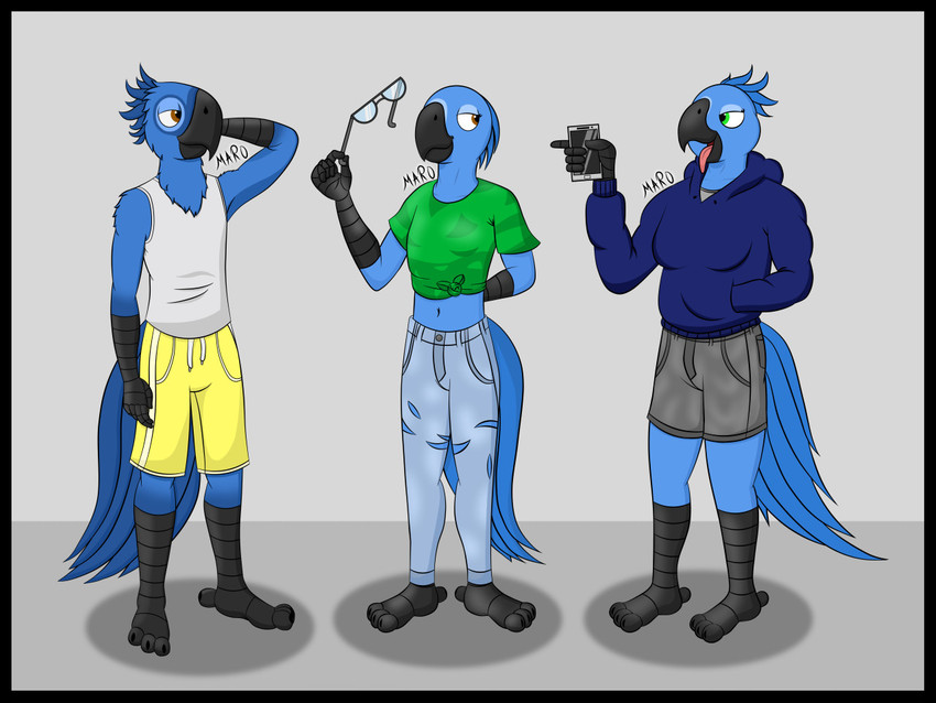 anthro beak black_border blue_body blue_feathers border cellphone clothing electronics feathers female group hoodie male phone simple_background smartphone topwear young darkmaro_(artist) blue_sky_studios rio_(series) bia_(rio) carla_(rio) tiago_(rio) avian bird humanoid macaw neotropical_parrot parrot spix's_macaw true_parrot 2020 4:3 digital_media_(artwork) brother_(lore) brother_and_sister_(lore) sibling_(lore) sister_(lore) sisters_(lore)