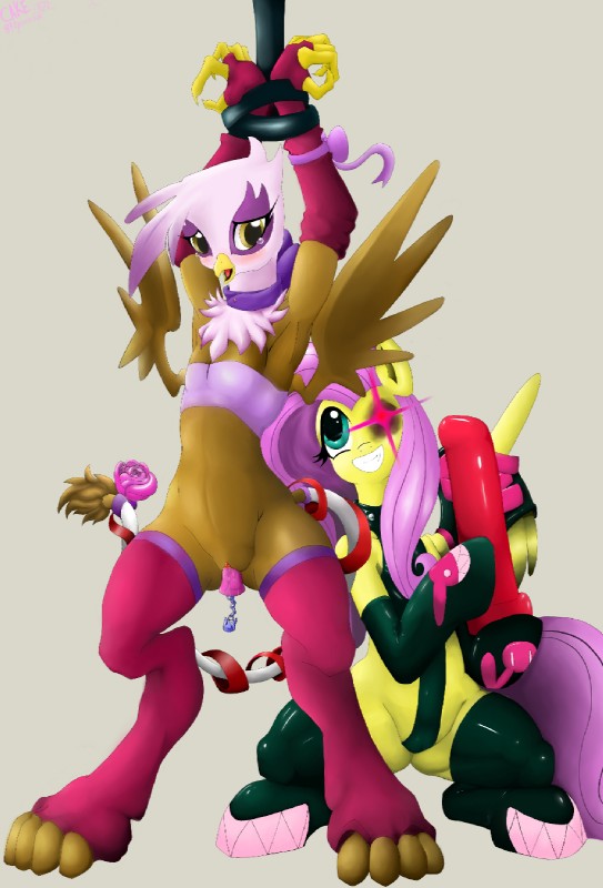 fluttershy and gilda (friendship is magic and etc) created by ricocake