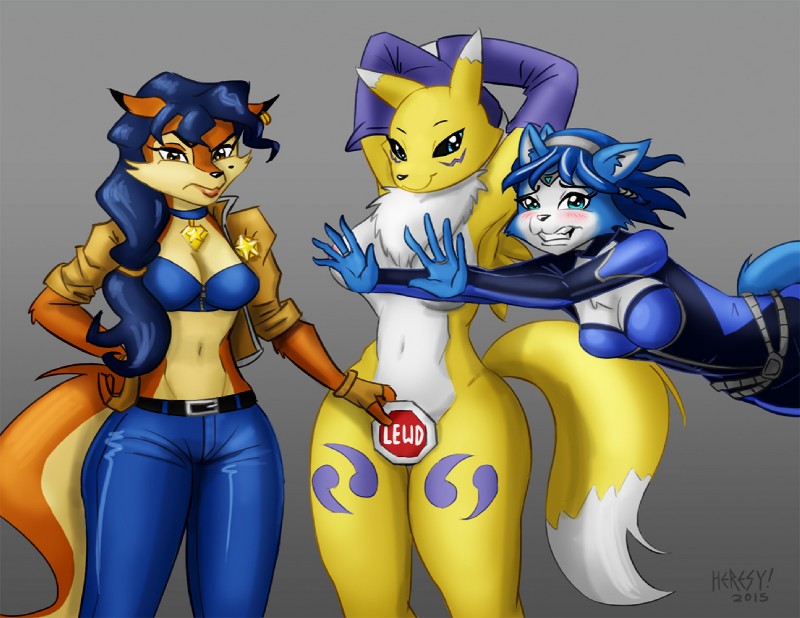 carmelita fox and krystal (sony interactive entertainment and etc) created by heresy (artist)