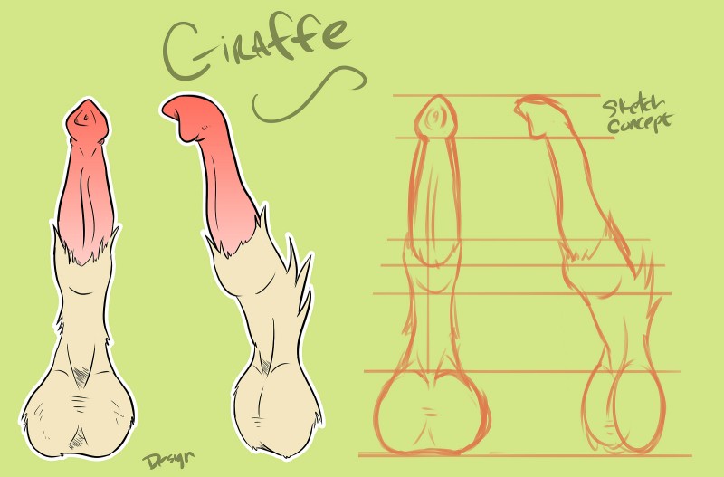 anatomically_inaccurate animal_genitalia animal_penis balls big_balls disembodied_penis erection genital_shot genitals giraffe_genitalia giraffe_penis male outline penis penis_shot sheath solo kaiza_teira giraffe giraffid mammal hi_res