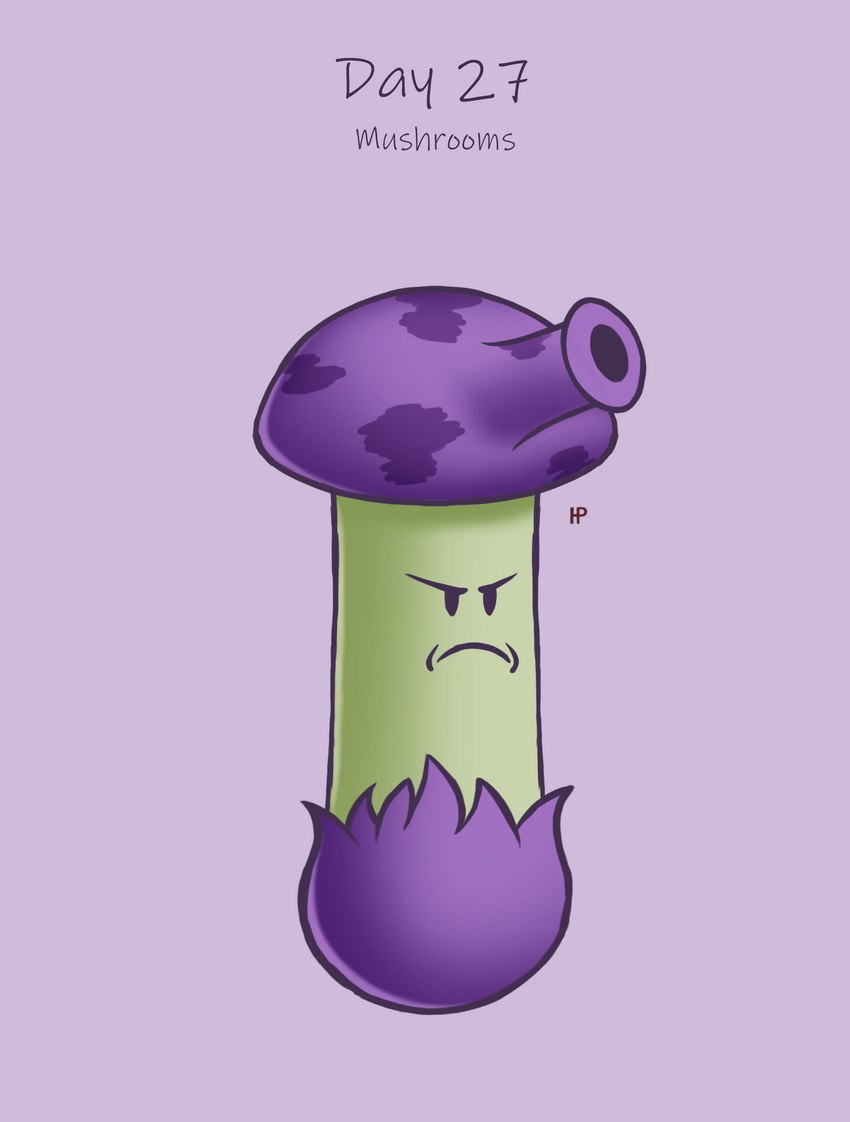 ambiguous_gender angry fungus mushroom mushroom_cap plant solo hermitpioneer electronic_arts plants_vs._zombies popcap_games elemental_creature flora_fauna fume-shroom hi_res