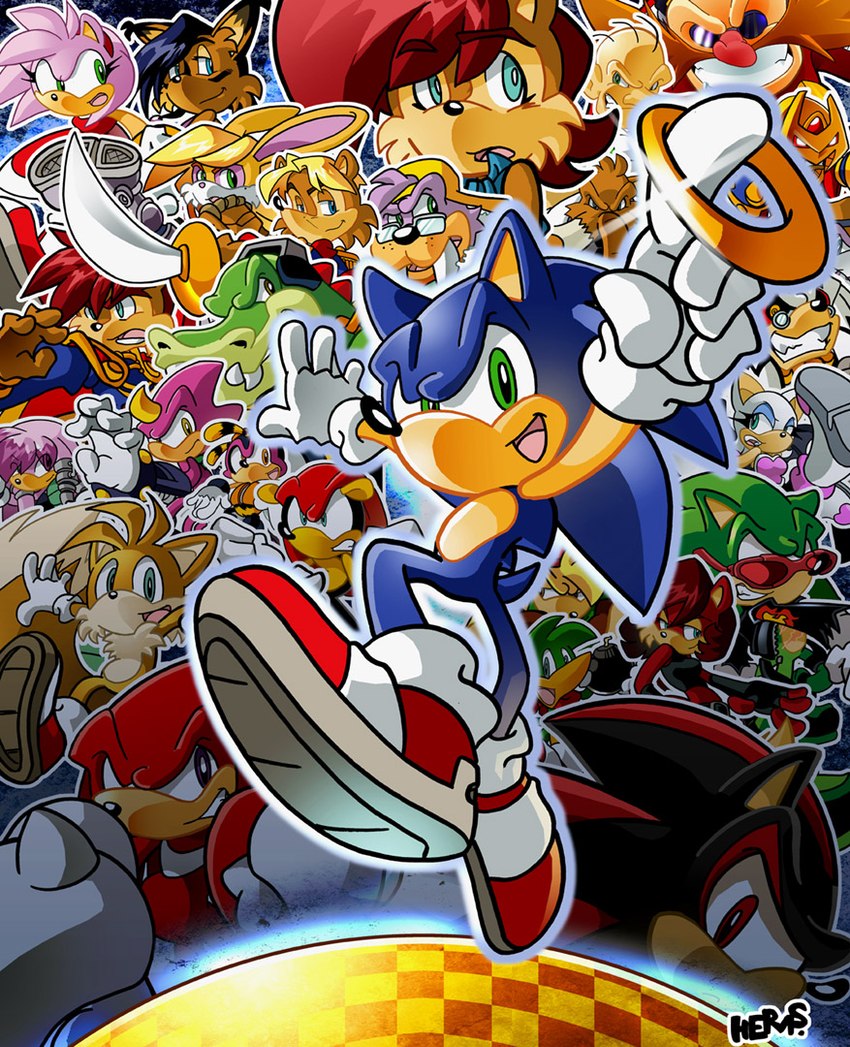 anthro clothing eyewear female footwear glasses gloves group handwear holding_object holding_weapon male melee_weapon ring_(sonic) sharp_teeth shoes sneakers sunglasses sword teeth tusks weapon white_clothing white_gloves white_handwear matt_herms archie_comics sega sonic_the_hedgehog_(archie) sonic_the_hedgehog_(comics) sonic_the_hedgehog_(series) amy_rose antoine_d'coolette bark_the_polar_bear bean_the_dynamite bunnie_rabbot charmy_bee doctor_finitevus elias_acorn enerjak espio_the_chameleon fiona_fox julie-su knuckles_the_echidna mammoth_mogul mighty_the_armadillo miles_prower rotor_the_walrus rouge_the_bat sally_acorn scourge_the_hedgehog shadow_the_hedgehog snively_robotnik_(sonic) sonic_the_hedgehog vector_the_crocodile anatid anseriform armadillo avian bat bear bird canid canine canis chameleon chipmunk coyote duck echidna elephantid eulipotyphlan felid feline fox ground_squirrel hedgehog human lizard lynx mammal mammoth marine monotreme pinniped polar_bear prehistoric_species proboscidean reptile rodent scalie sciurid tree_squirrel ursine walrus xenarthran