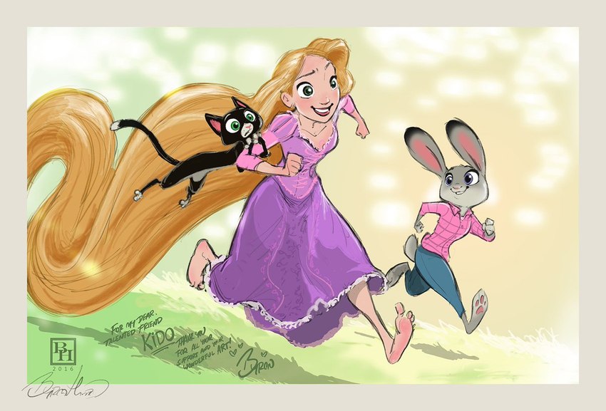 judy hopps, mittens, and rapunzel (disney's tangled (film) and etc) created by byron howard