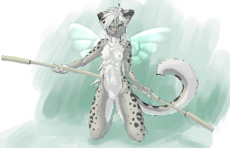 6_breasts anthro breasts female insect_wings leopard_spots melee_weapon multi_breast navel nipples nude polearm small_breasts solo spots staff supernumerary_breasts tail weapon wings cutesune ayala fairy felid leopard mammal pantherine snow_leopard